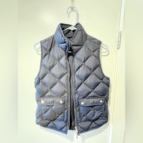 Jcrew navy puffy vest with gold elements - Picture 1 of 6